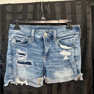 American Eagle Outfitters Ripped Blue Jean Shorts